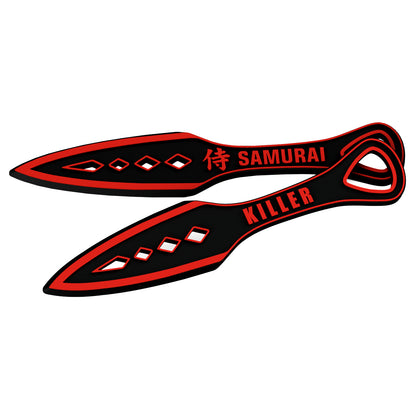 Двуцветен мек 'kunai' нож с надпис
